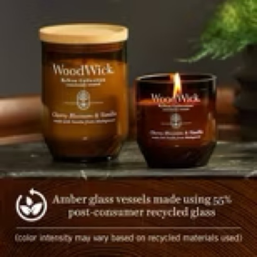 WOODWICK NWT cherry blossom and vanilla renew candle -6oz - Picture 2 of 9